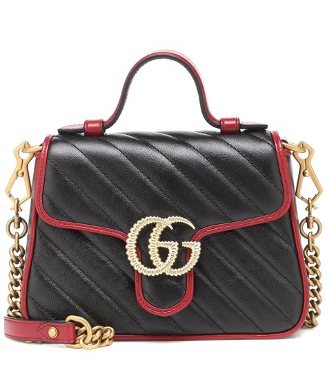 gucci marmont gg mini quilted black leather cross body bag|Gucci Marmont small shoulder bag.